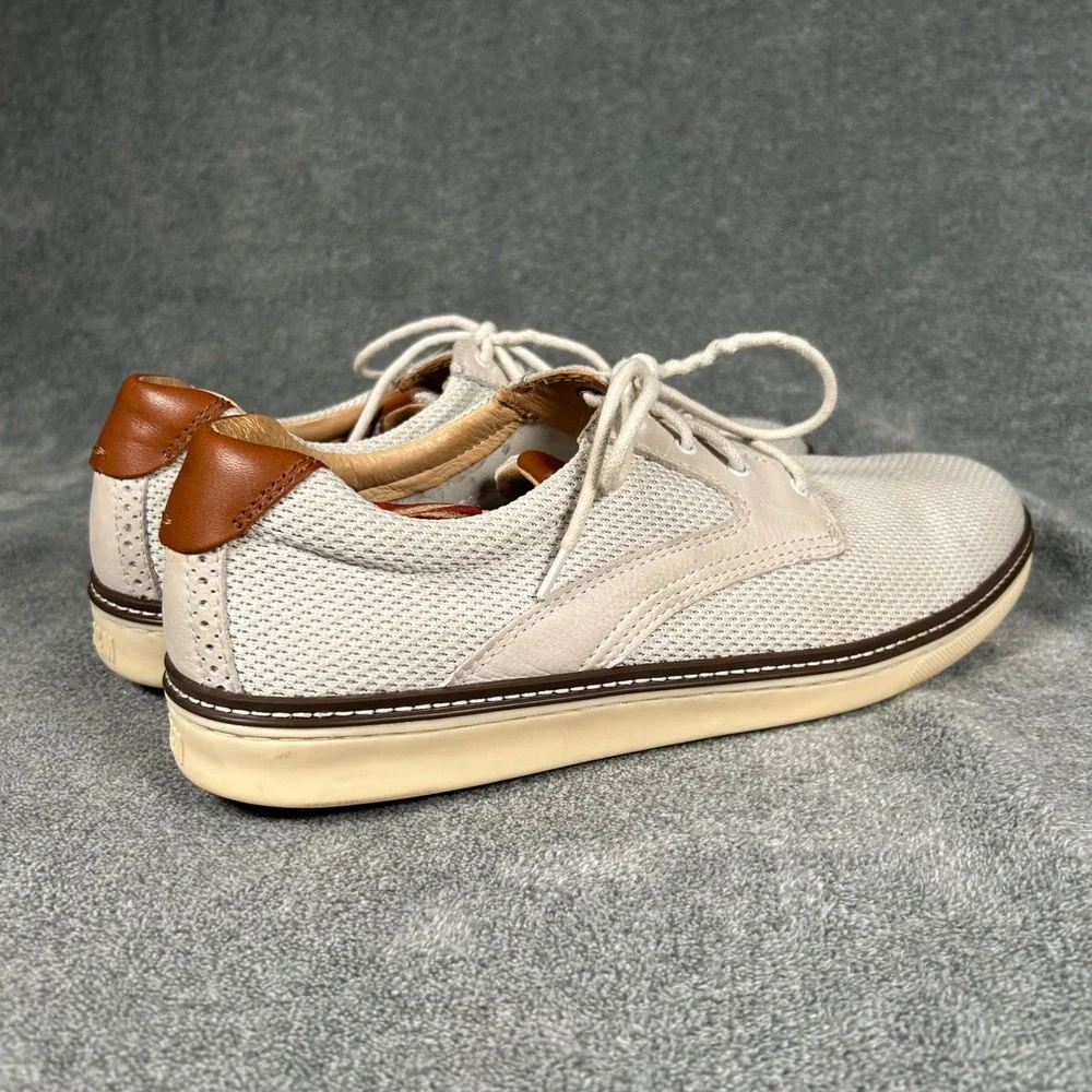 Johnston & Murphy J&M Derby Sneakers White Beige Knit Sheepskin Mens 12M